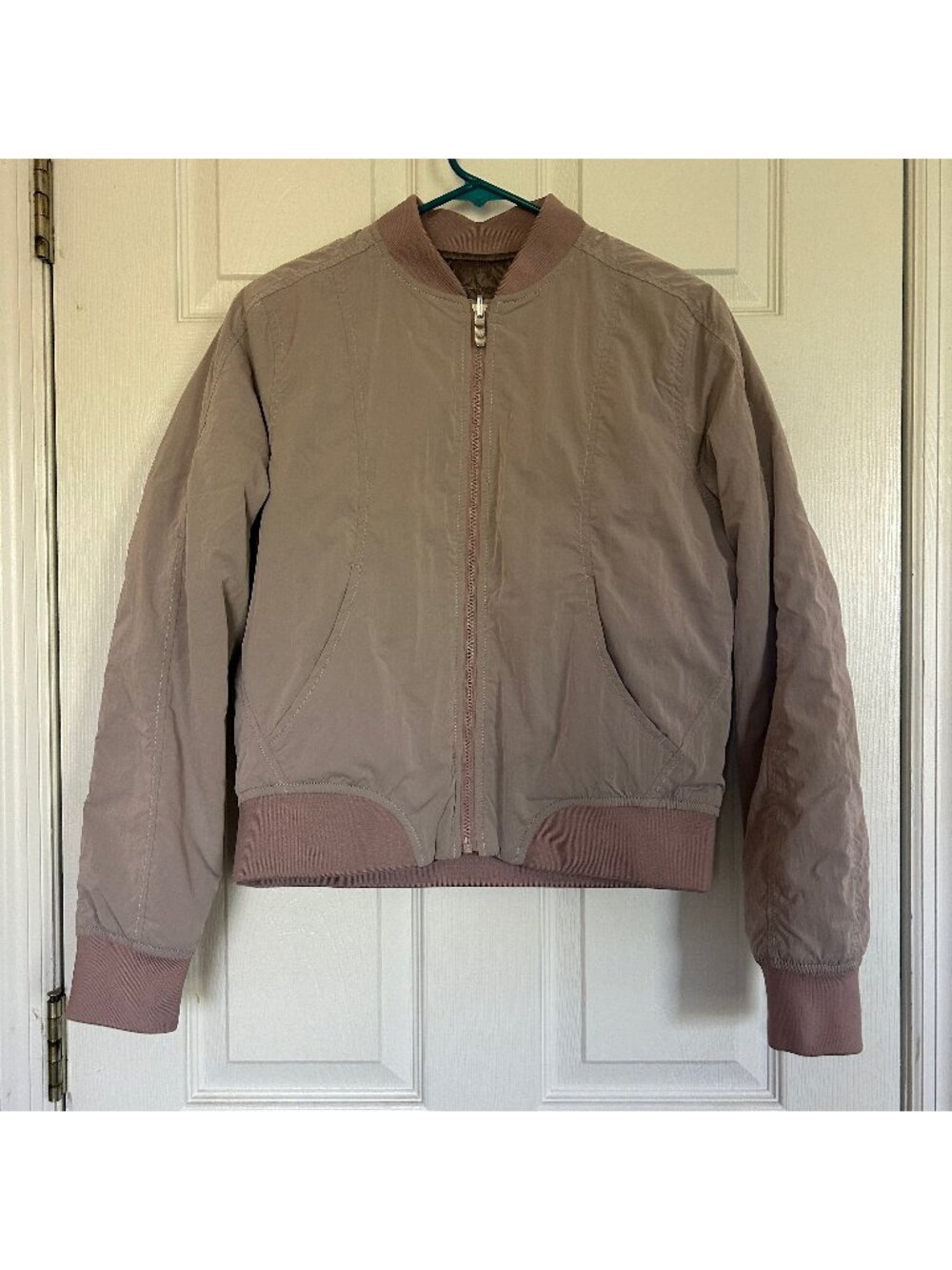 Lululemon Non Stop Bomber Jacket Smoky Blush Reversible Pockets